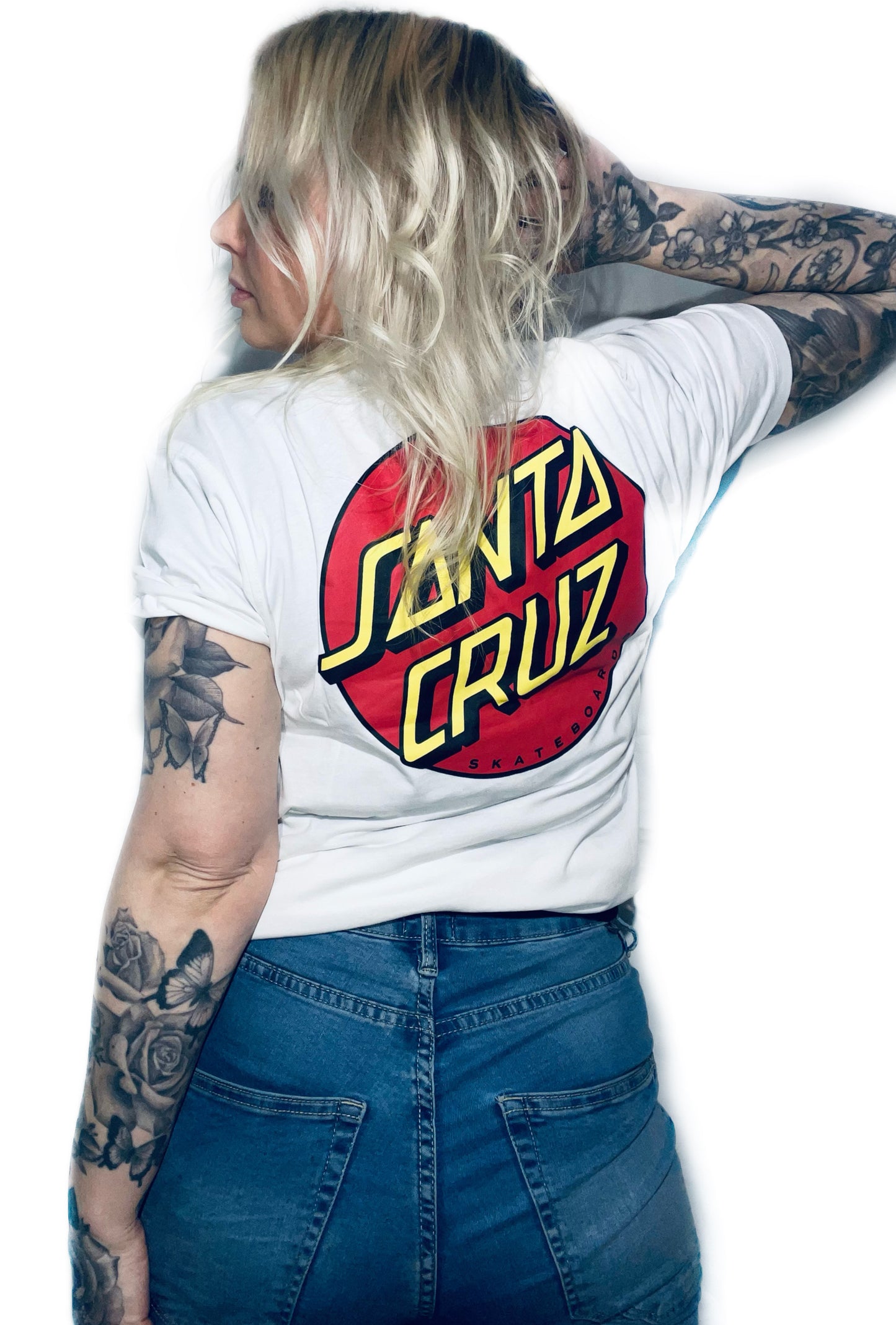 Santa Cruz calssic DOT vit liten och stor patch  dam